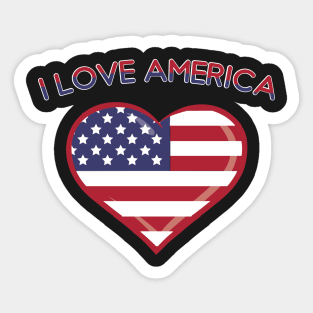 4th Of July: I Love America Shirt Sticker